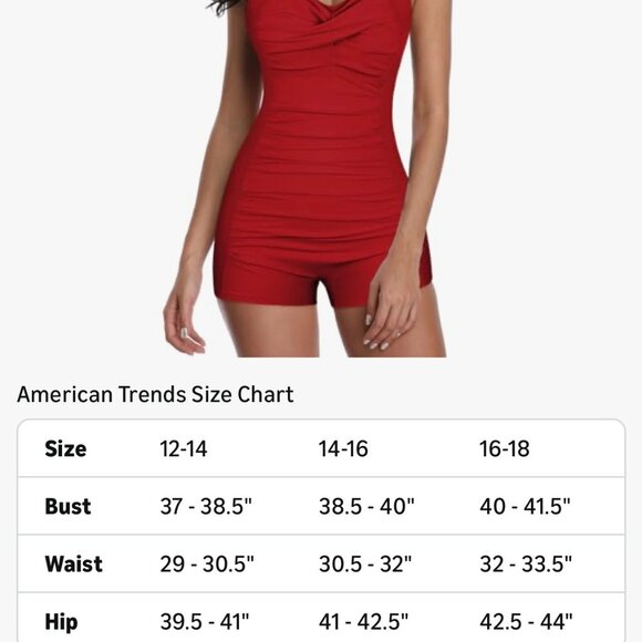 VINTAGE RED WOMENS SIZE 14-16 TUMMY CONTROL ONE PIECE BATHING SUIT - Picture 3 of 3